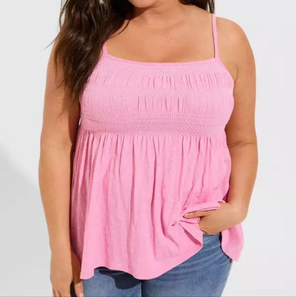 Torrid Pink Smocked Camisole